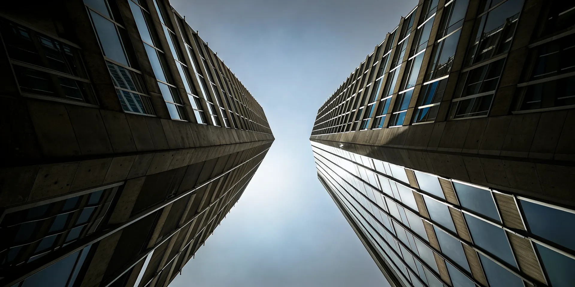 Glass towers seen from below